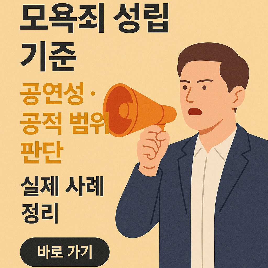 모욕죄 성립 기준과 공연성·공적 범위 판단, 실제 사례 총정리