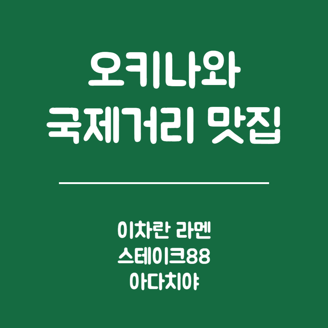오키나와 국제거리 맛집 - 이치란 라멘, 스테이크 88, 아다치야 이자카야