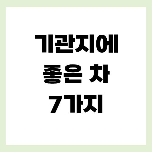 기관지에 좋은 차 7가지