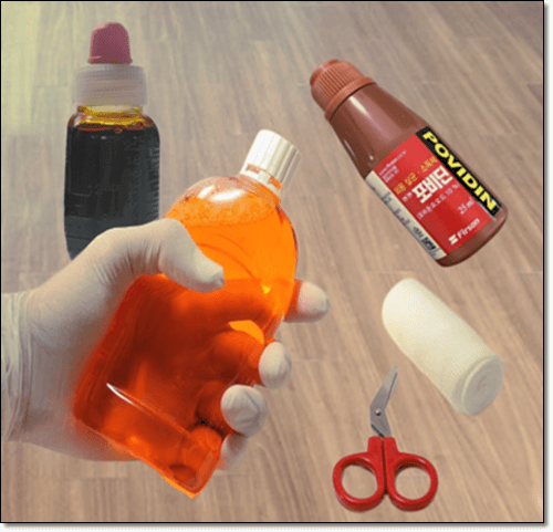 포비돈 요오드 용액 붕대 가위