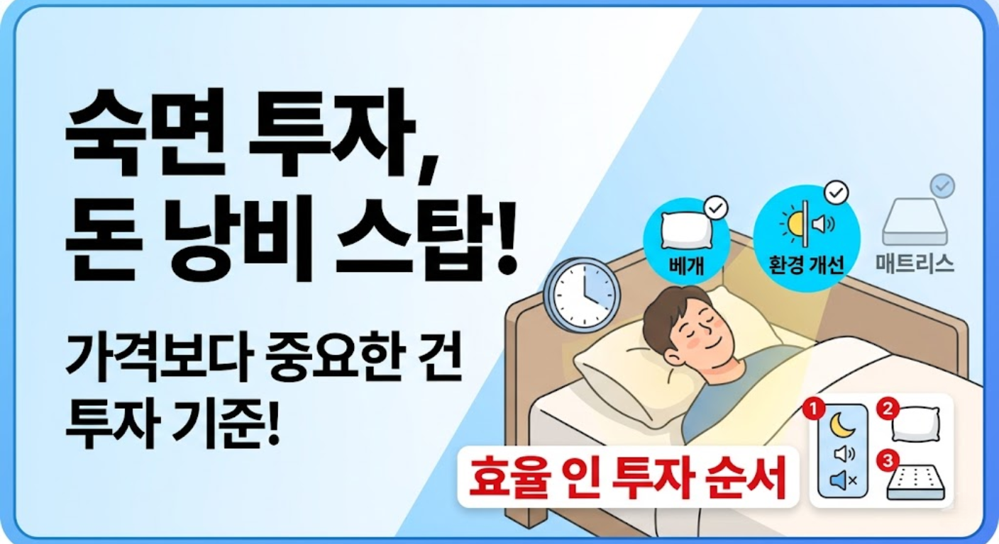 숙면 투자, 돈 낭비 이제 스탑