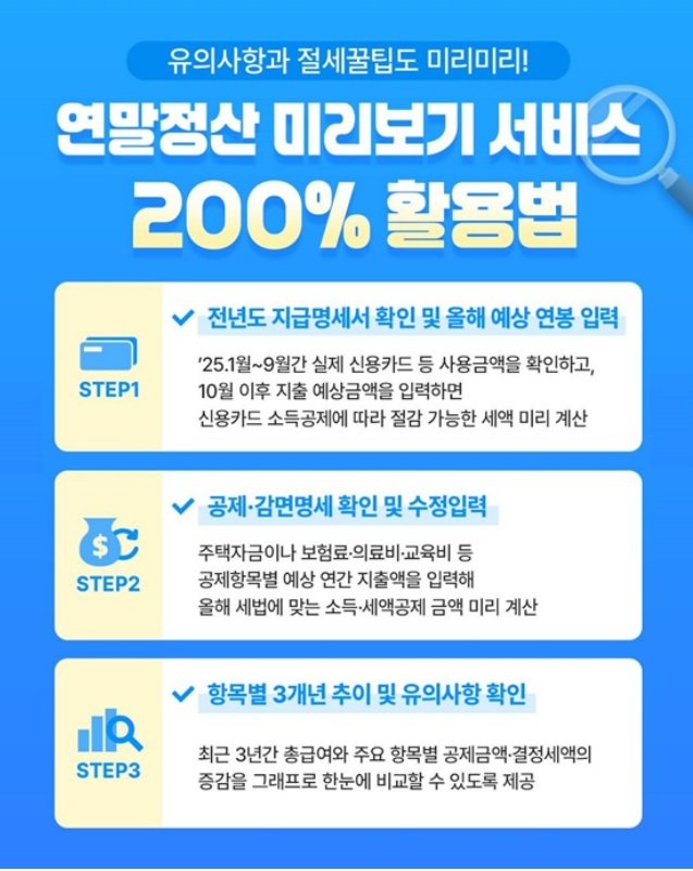 연말정산 미리보기 서비스 200% 활용법