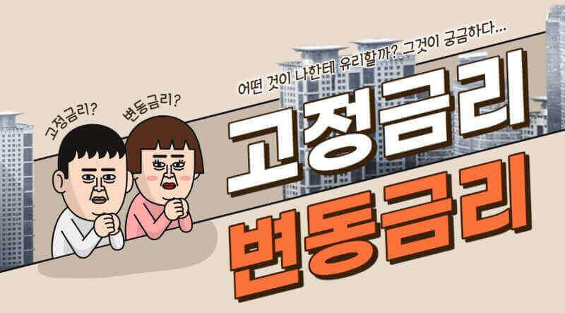 고정금리, 변동금리 이미지 일러스트