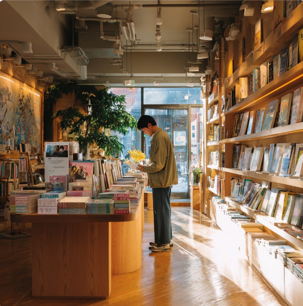 책을 문화상품권으로 사려는 이미지