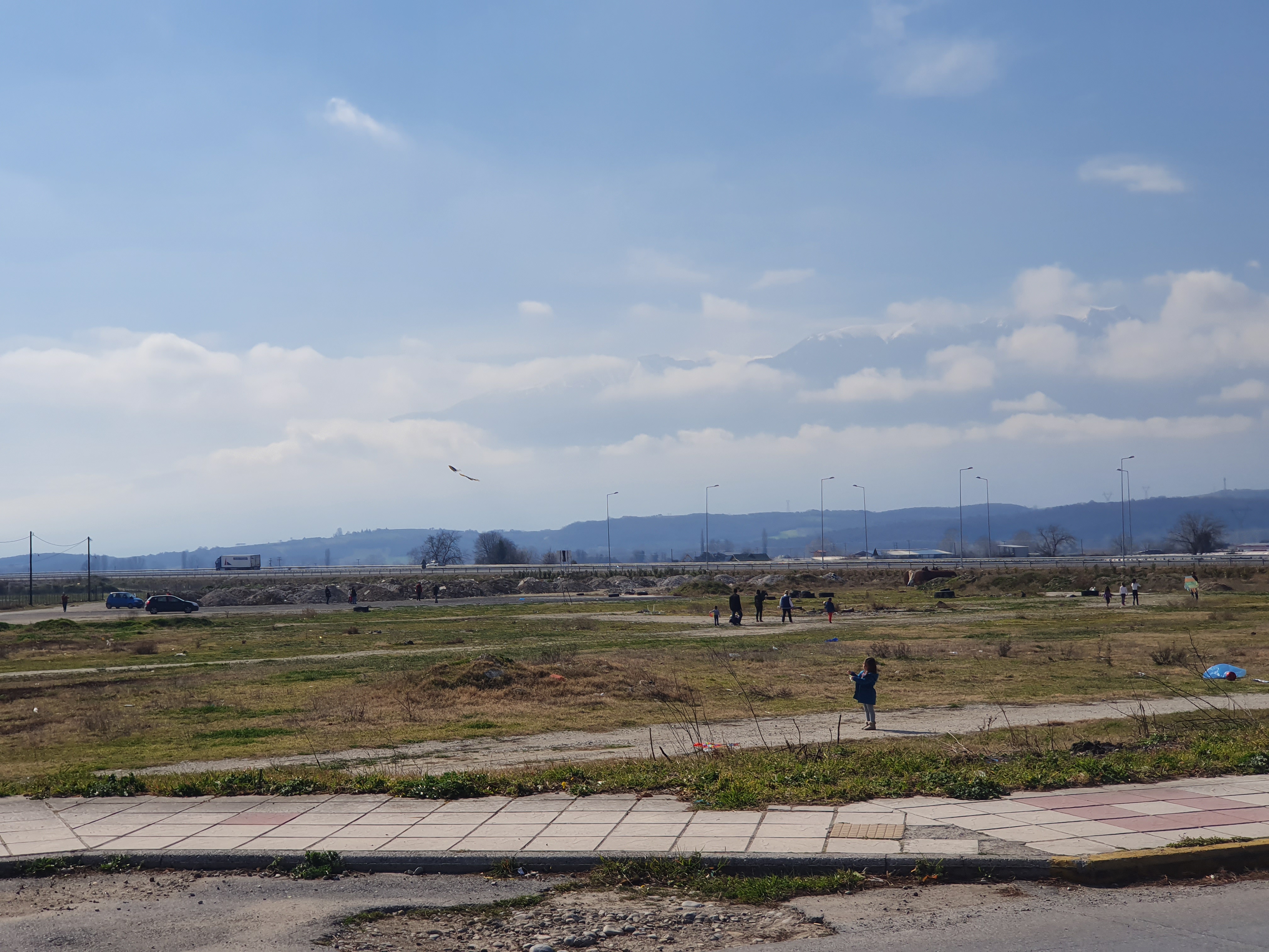 그리스 카테리니 연을 날리는 사람들