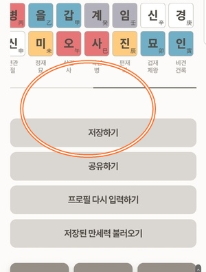 포스텔러 만세력 저장하기