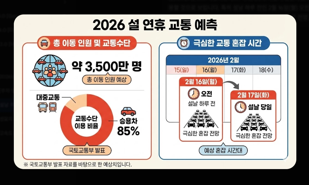 설날 주차 팁(2026 설 연휴, 전국 무료 주차장, 고속도로)(+ 전기차 충전)