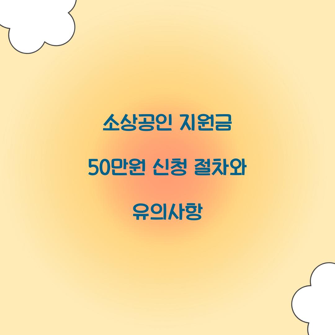 소상공인 지원금 50만원