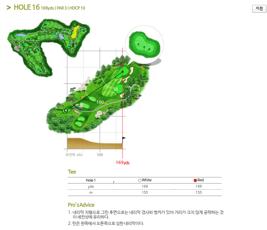 글렌로스 골프클럽 코스공략도 16