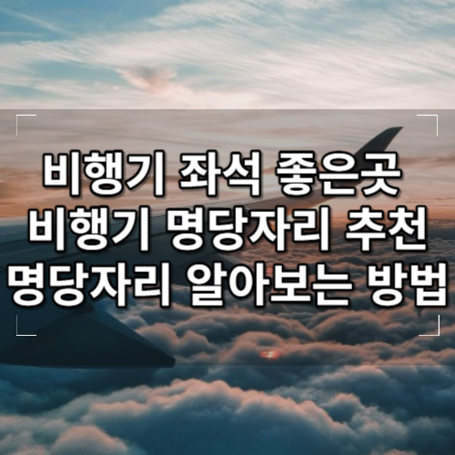 비행기 좌석 좋은곳 비행기 명당자리 선택하는 방법