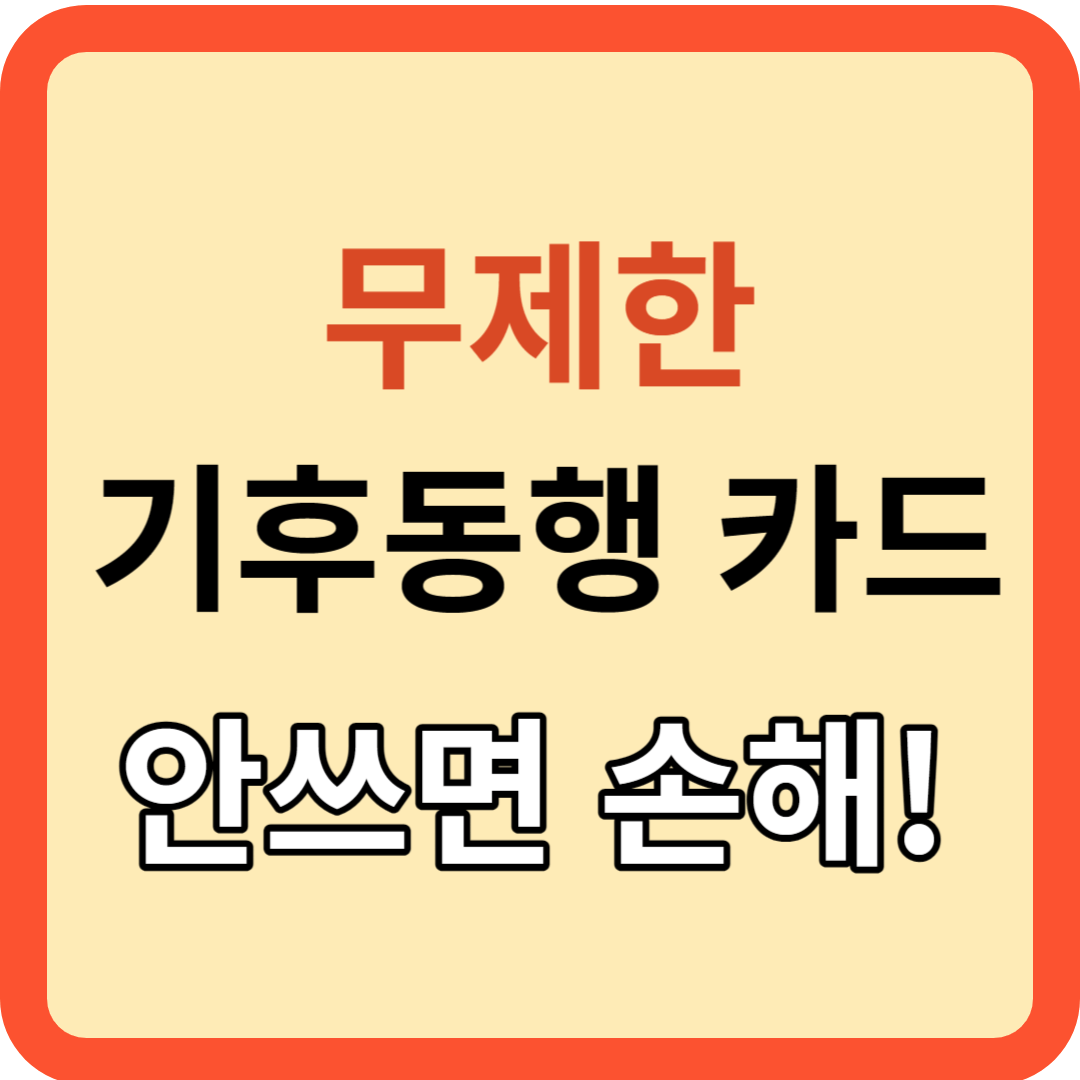 기후동행카드: 무제한 카드, 안 쓰면 손해!
