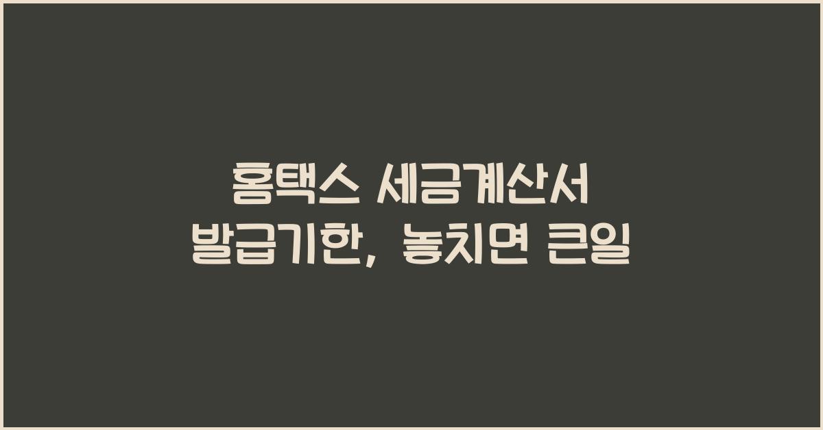 홈택스 세금계산서 발급기한