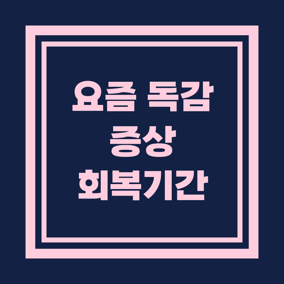 요즘 독감 증상