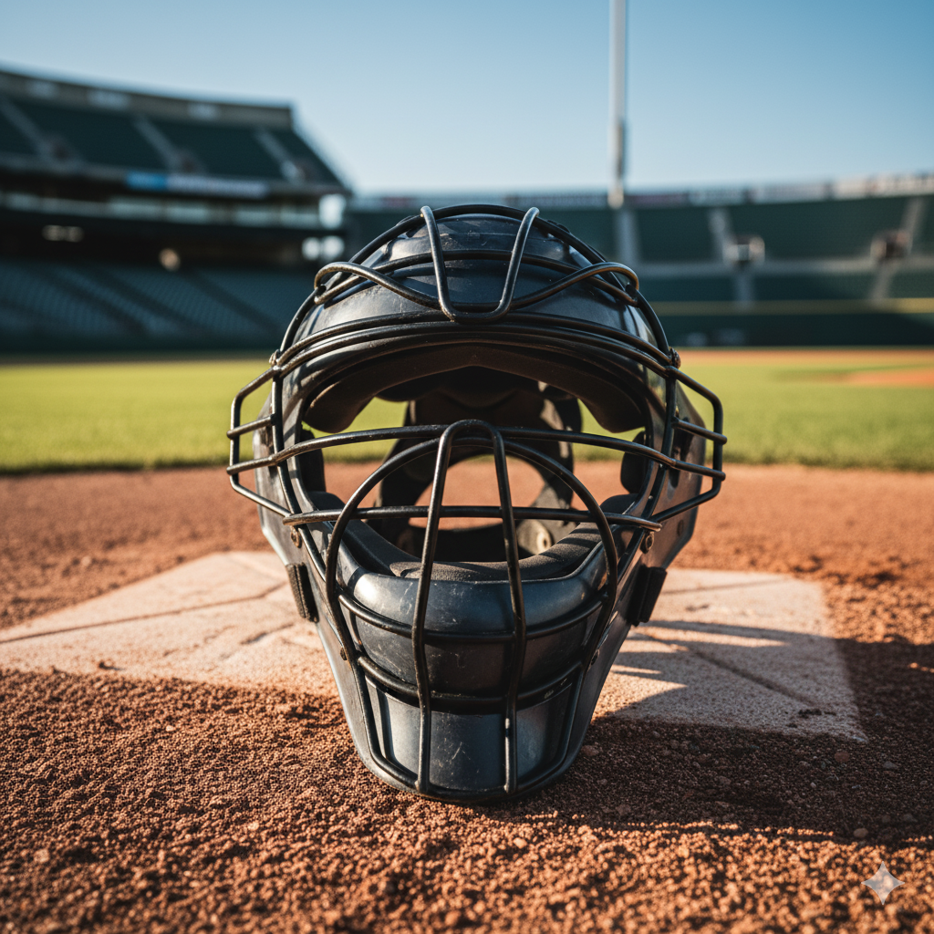 베이스위의 포수마스크