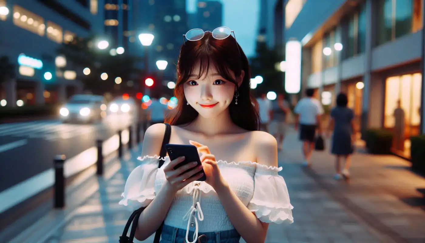 아이폰-사진-번역하는-여성의-모습