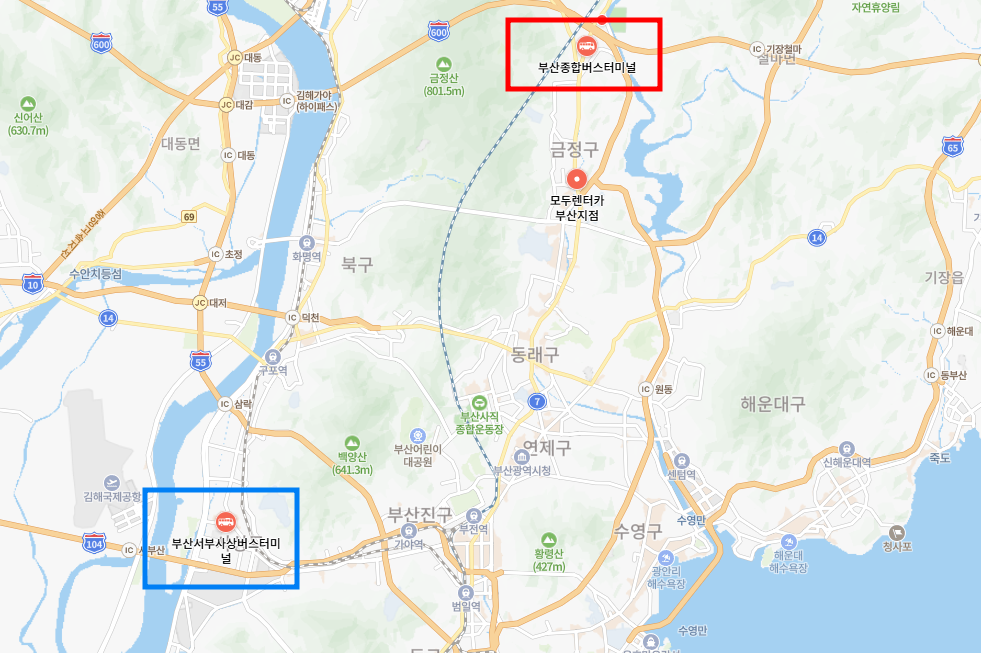 부산고속버스터미널 위치-지도