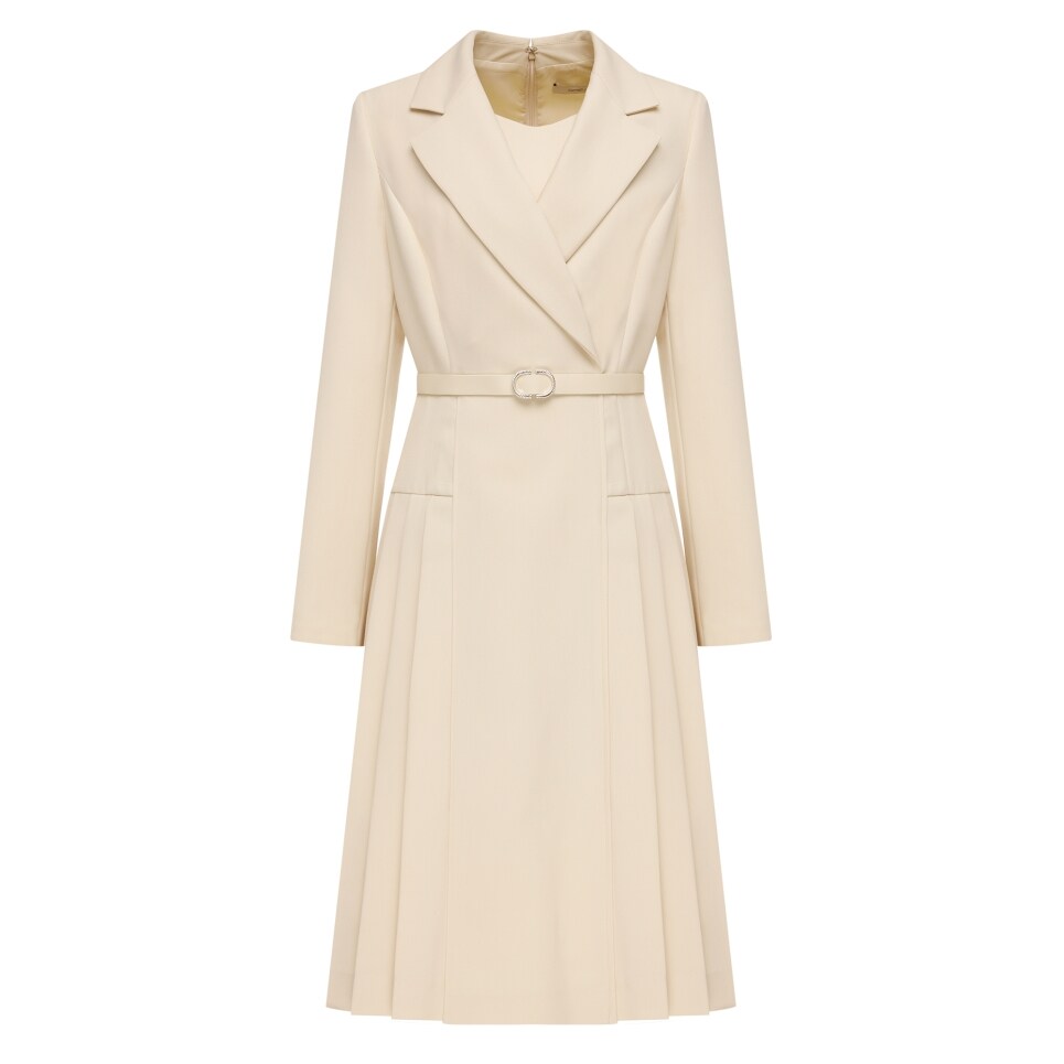 케네스레이디 사이드 플리티드 A라인 원피스 EVOPLK9900