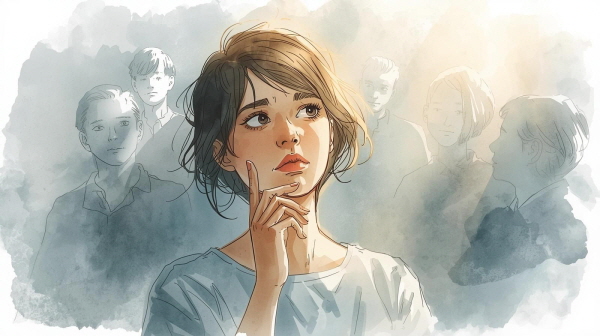 주변 사람들은 ENFJ의 죄책감을 보며 “과한 책임감”이라고 느낄 수 있습니다. 때로는 “이미 충분히 잘했는데 왜 그렇게 자신을 몰아붙일까?”라는 의문을 갖기도 합니다에 관한 그림