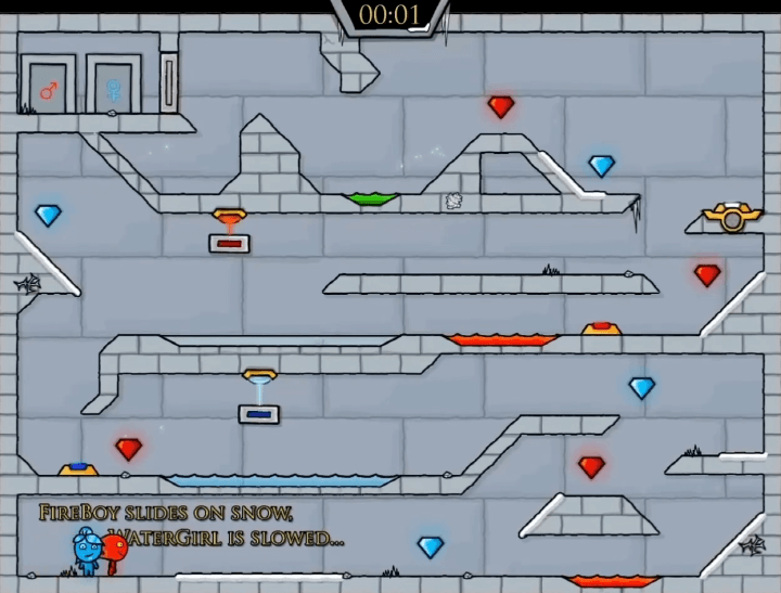 파이어보이-앤-워터걸-아이스템플-시작-화면