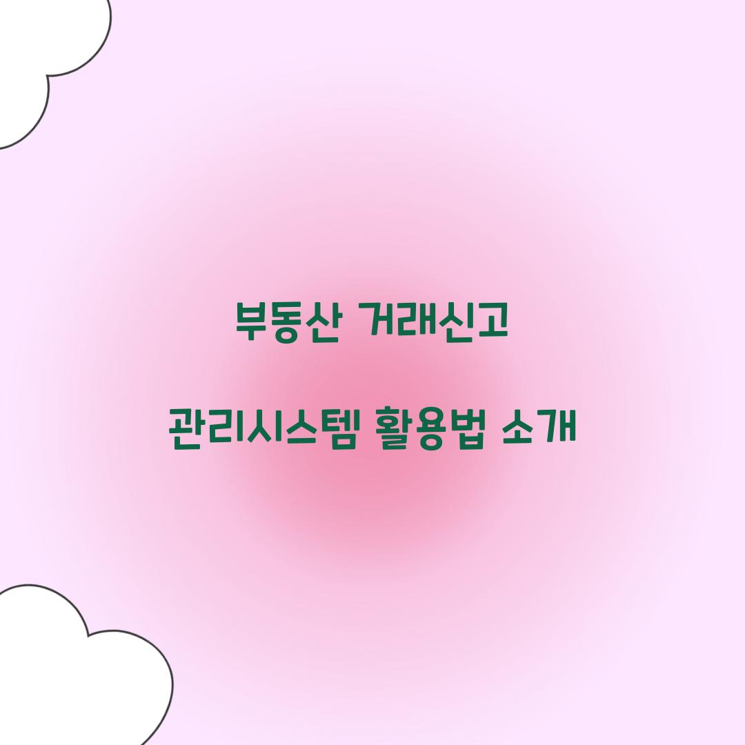 부동산 거래신고 관리시스템