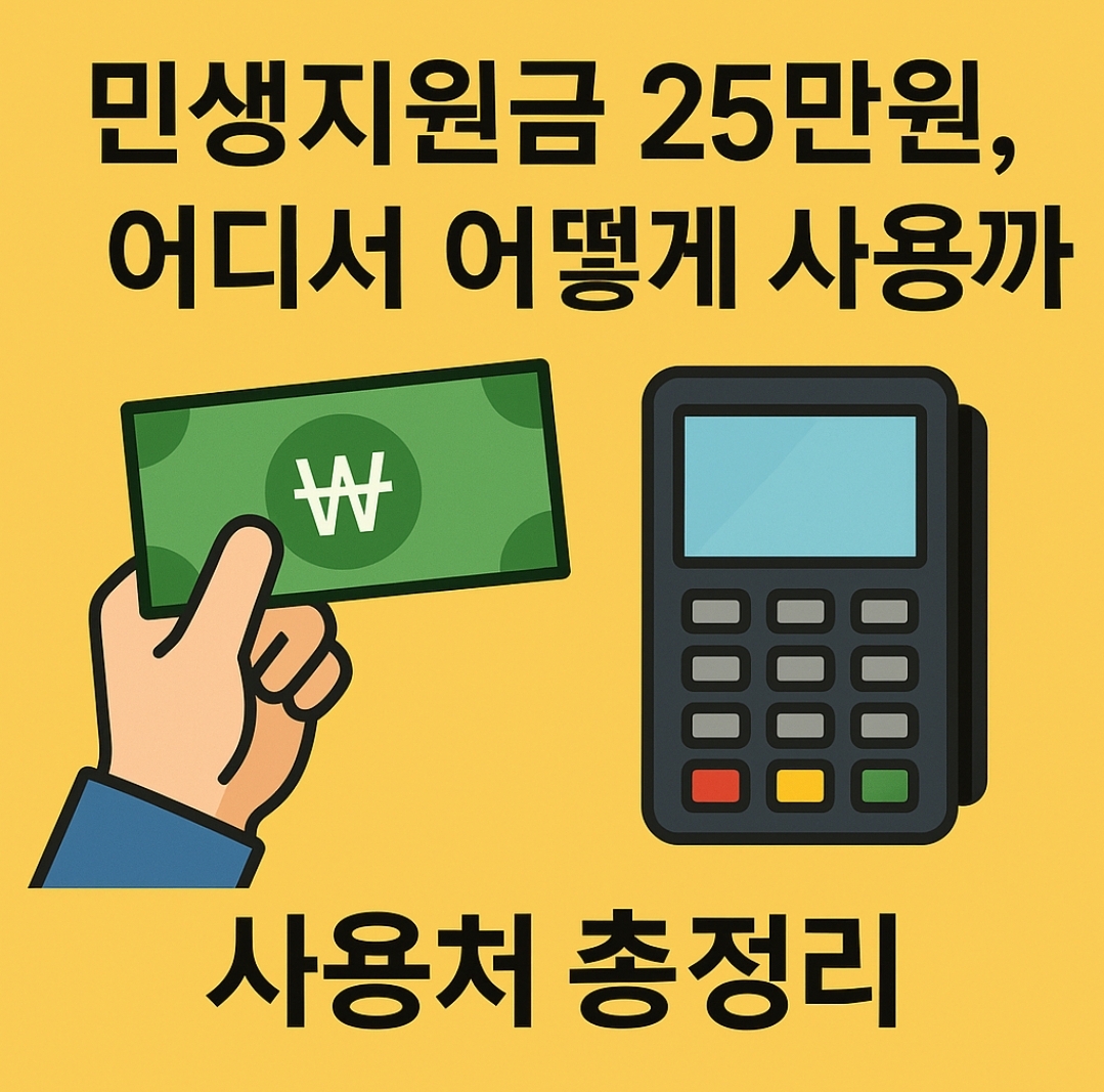민생지원금 25만원, 사용처 총정리