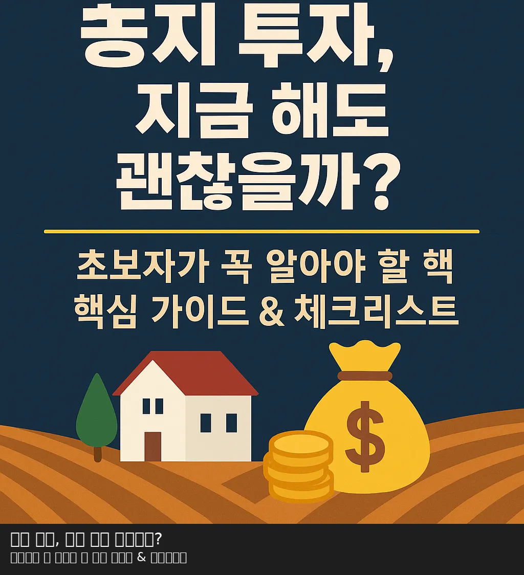 농지 투자,_지금_해도_괜찮을까?_초보자가_꼭_알아야_할_핵심_가이드_&_체크리스트