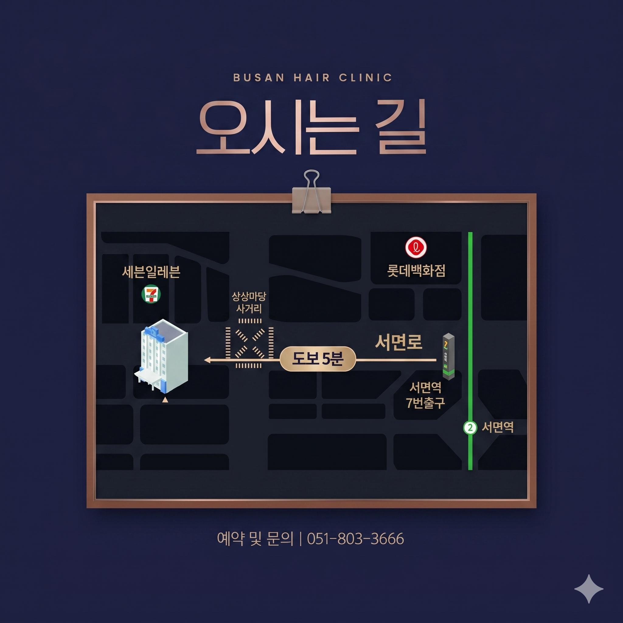 부산 서면 정수리탈모 병원으로 오는길을 AI로 이미지화