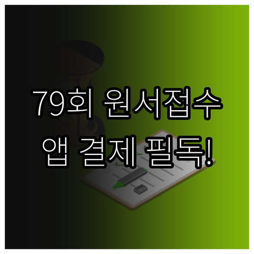 기능장 79회 실기 원서접수 큐넷 앱..