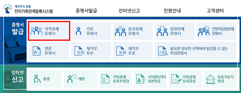 가족관계증명서 인터넷발급(정부24):간편하고 빠른 방법