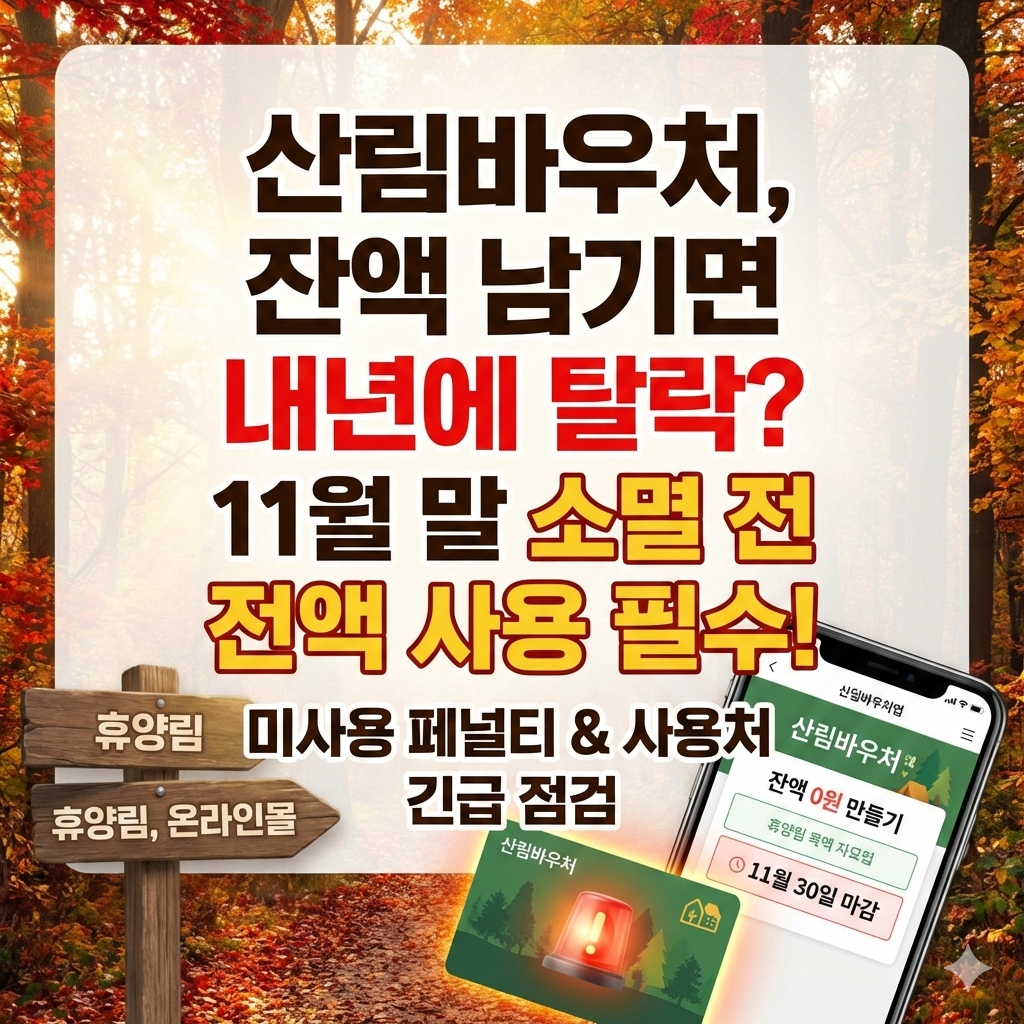 산림바우처 잔액 소멸 전 사용법과 미사용 페널티 피하는 꿀팁