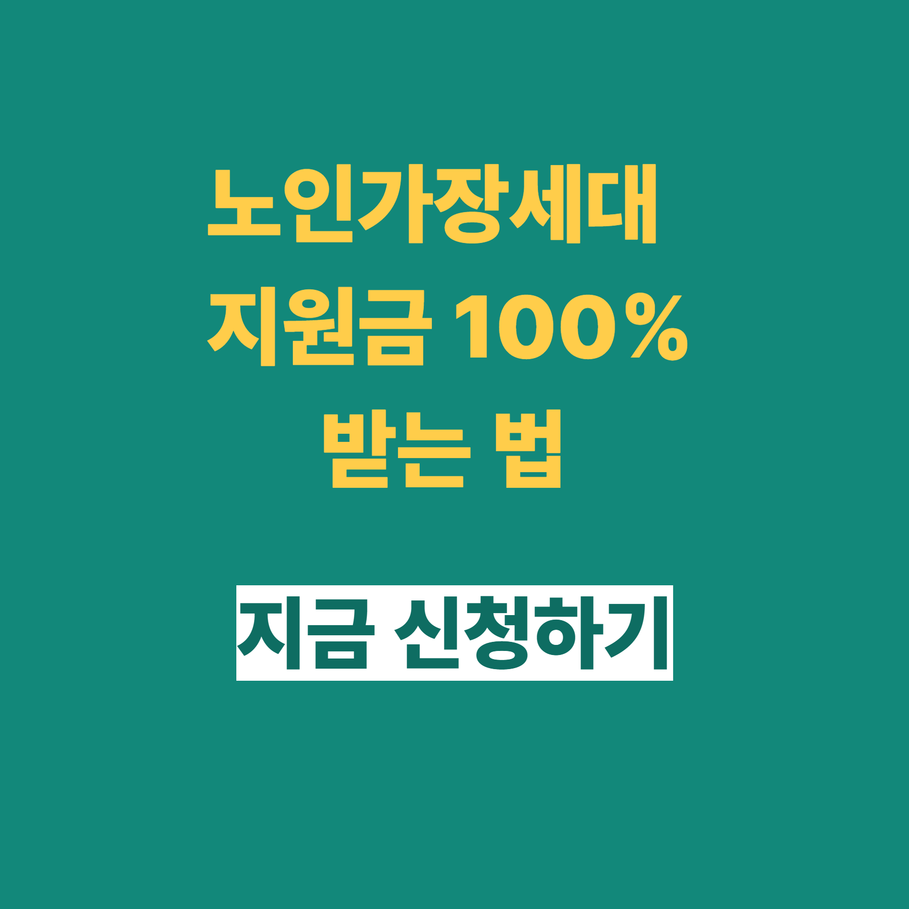 노인가장세대 지원금 100% 받는 법