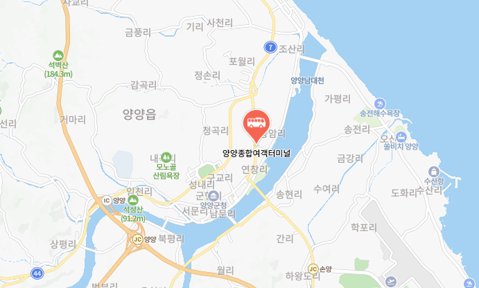 양양종합여객터미널 위치-지도