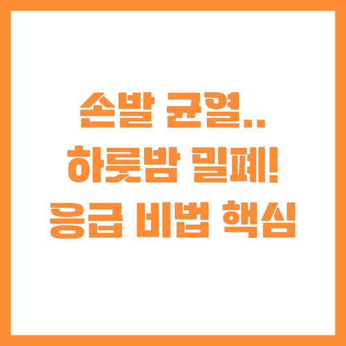 하룻밤 만에 손발 균열 잠재우는 응급..