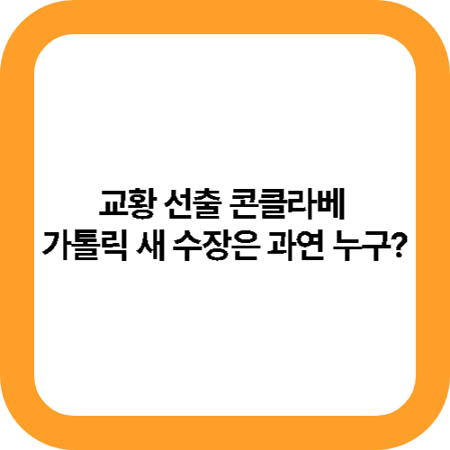 교황 선출 콘클라베 가톨릭 새 수장은 과연 누구? 대표사진