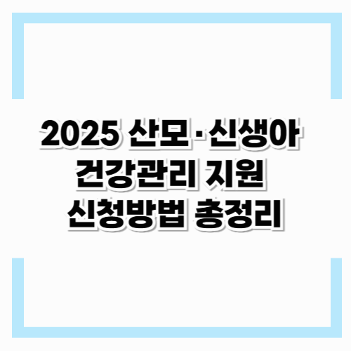 산모&middot;신생아 건강관리 지원 신청방법 총정리