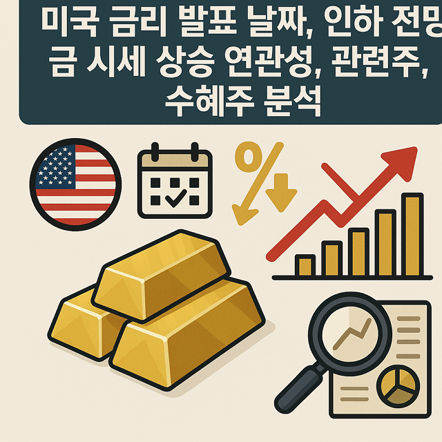 미국 금리 발표 날짜, 인하 전망, 금 시세 상승 연관성, 관련주, 수혜주 분석