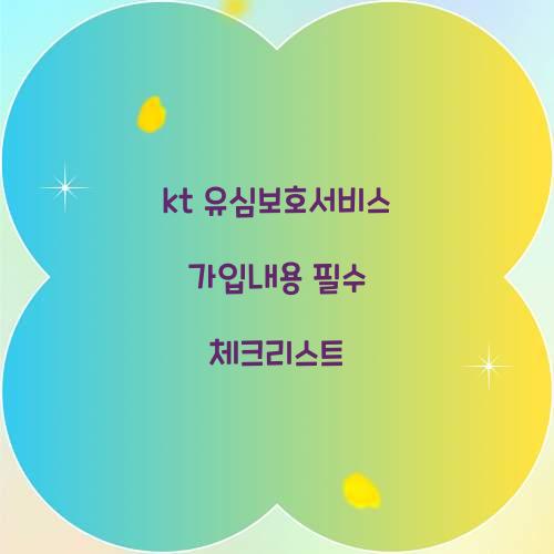 kt 유심보호서비스 가입내용