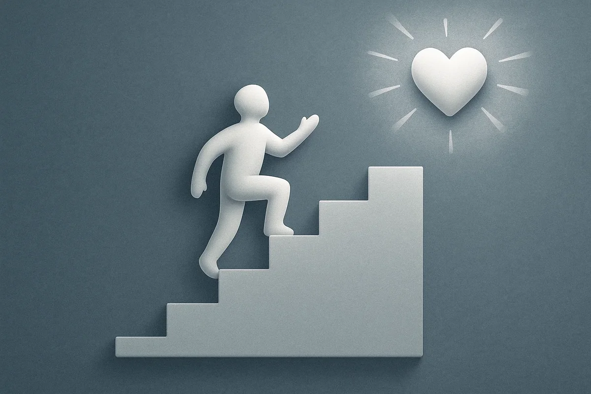 사랑을 향해 계단을 오르는 사람