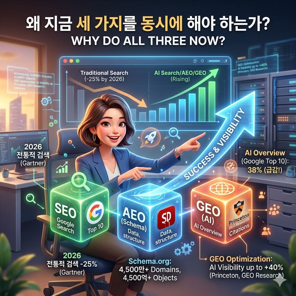 왜 지금 세 가지(SEO,AEO,GEO)를 동시에 해야 하는가?