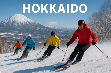 홋카이도에서 스키 체험 관련 이미지