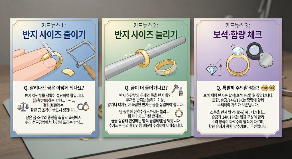 반지 늘리기,반지줄이기,사이즈조정,반지