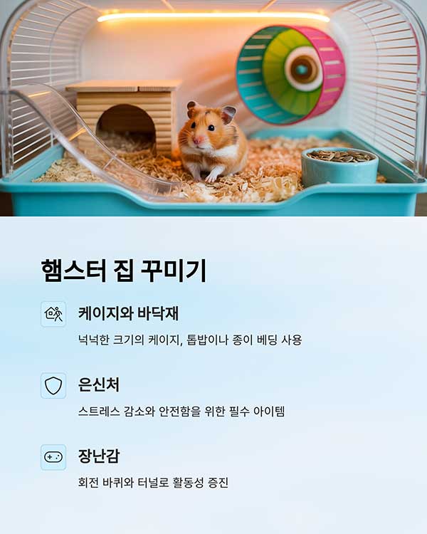 햄스터 집 꾸미기와 환경 관리