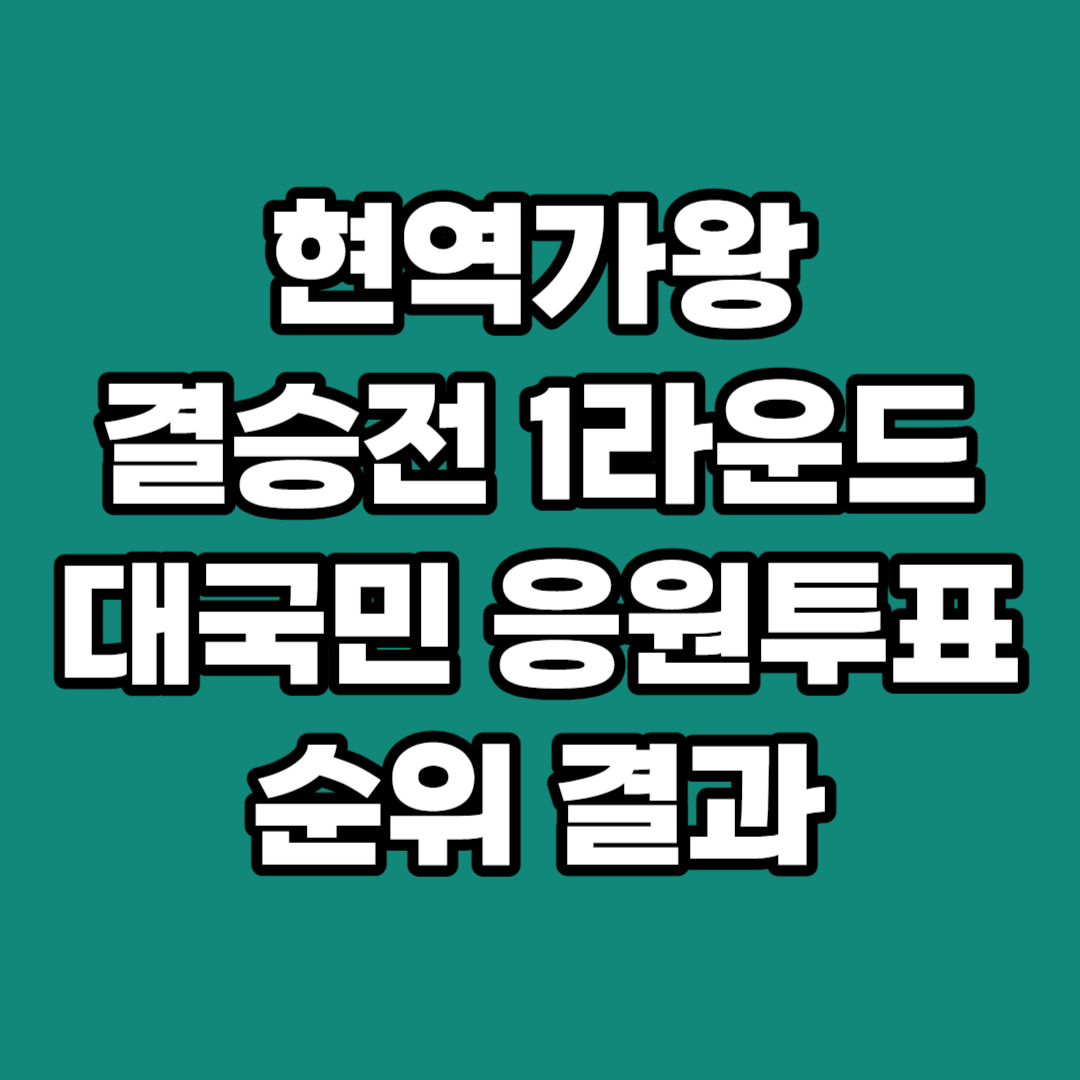 현역가왕 결승전 1라운드 대국민 응원 투표 순위 결과