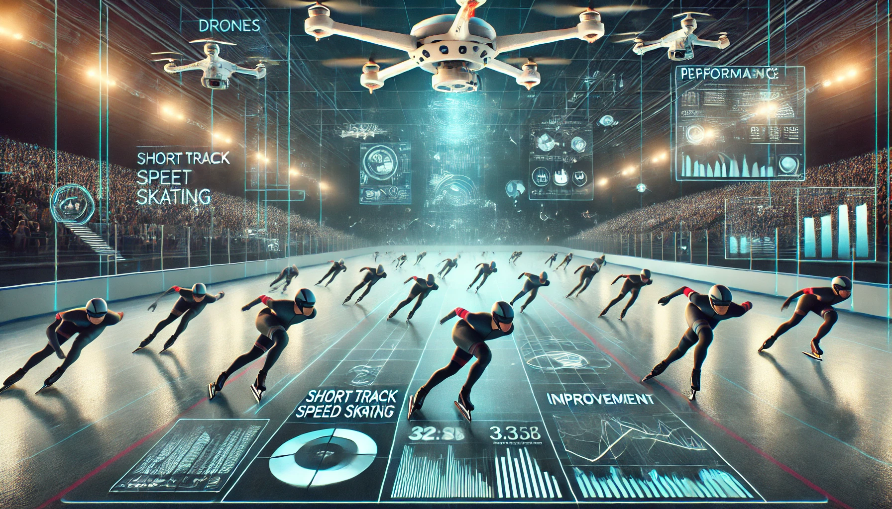드론이 바꾸는 쇼트트랙 훈련방식을 보여주는 이미지