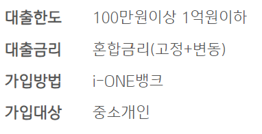 기업은행 소상공인 저금리대환대출