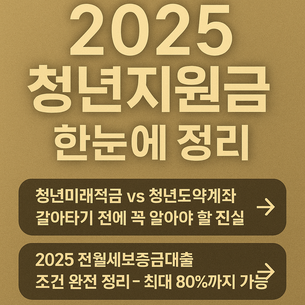 2025 청년지원금 지자체별 지원정책을 한눈에 정리한 골드톤 정보형 썸네일 이미지 youth support info
