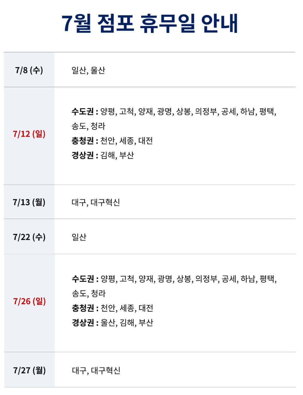 코스트코 휴무일