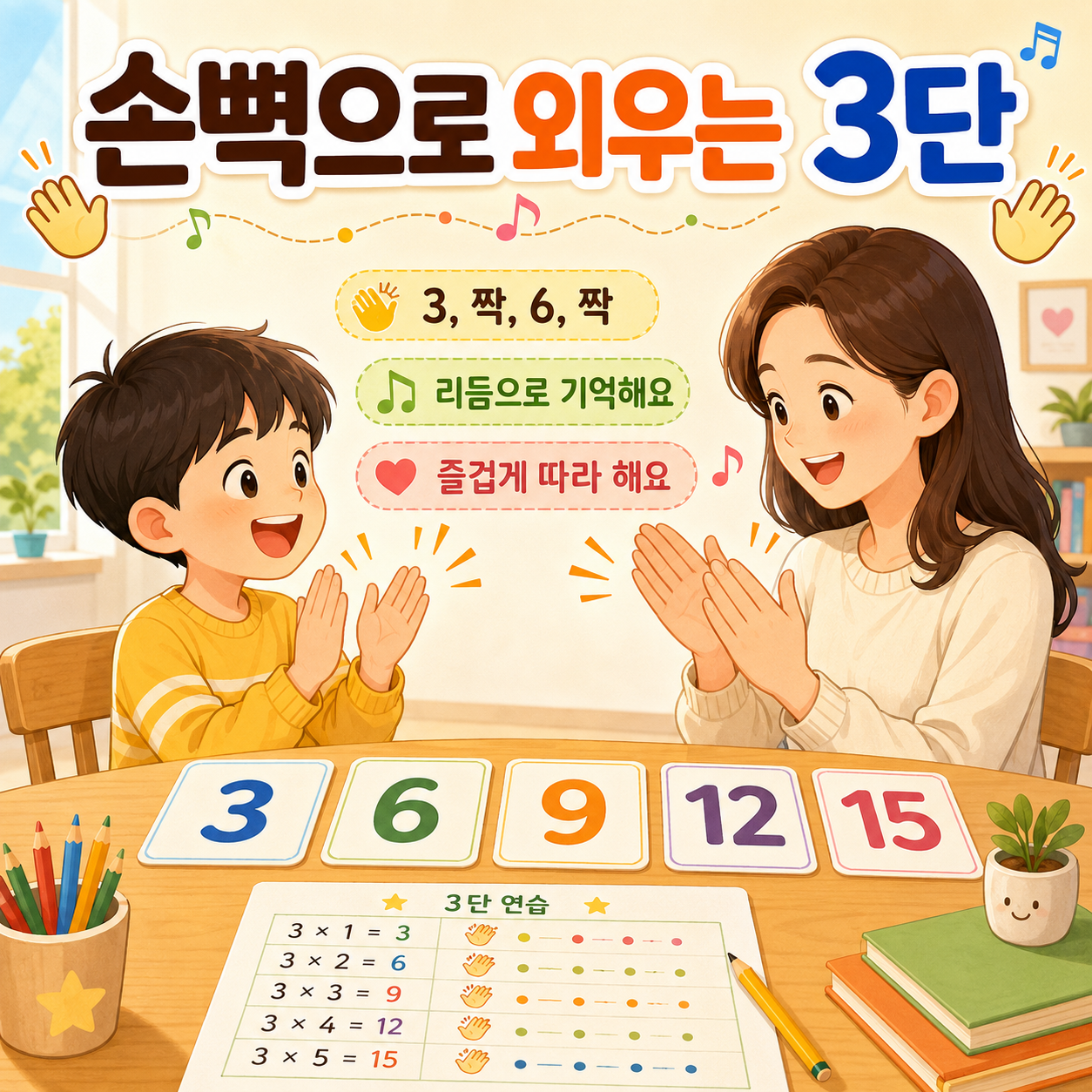 손뼉과 리듬을 넣으면 더 오래 기억돼요