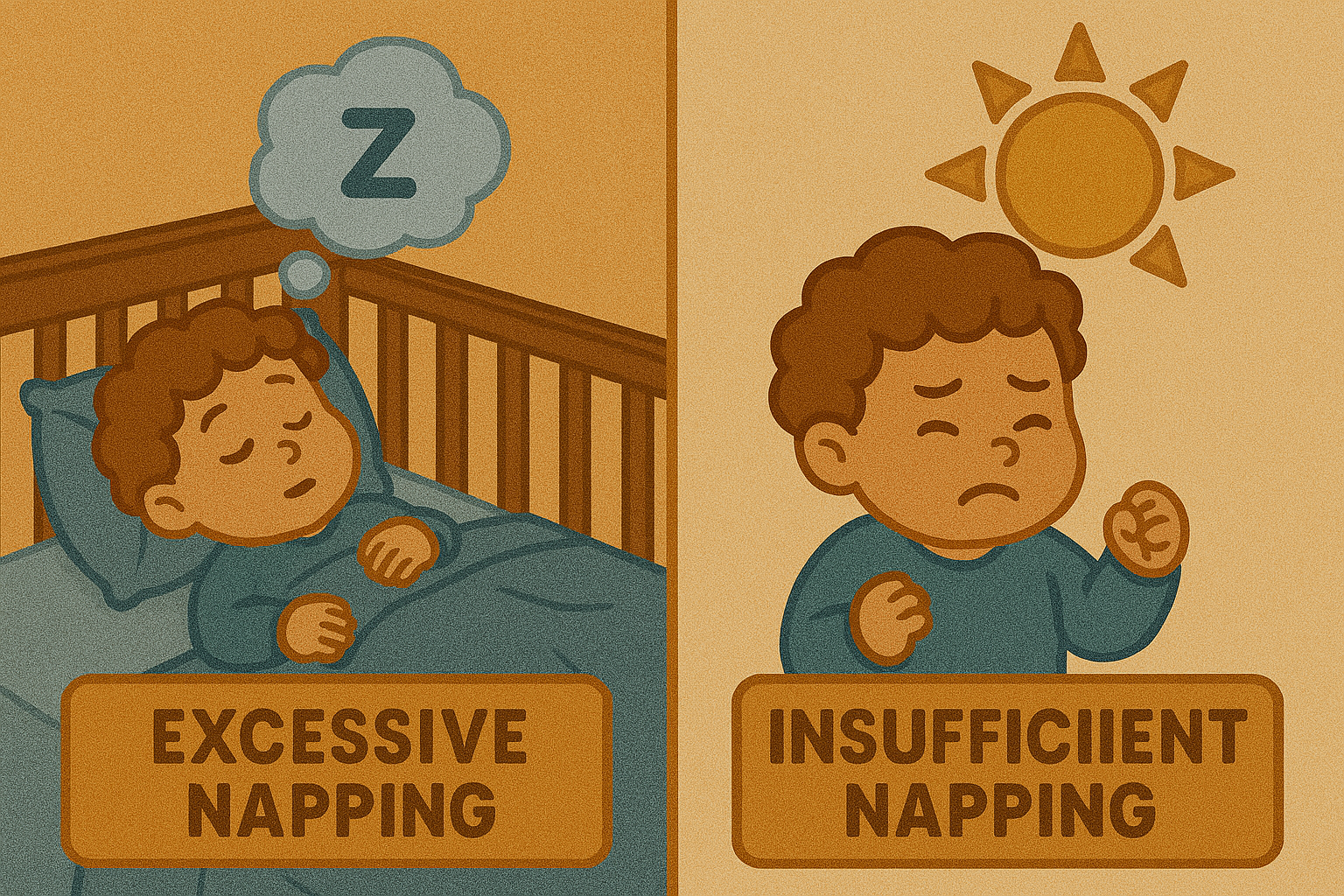 유아기 과도한 낮잠 vs 낮잠 부족 문제 관련 이미지