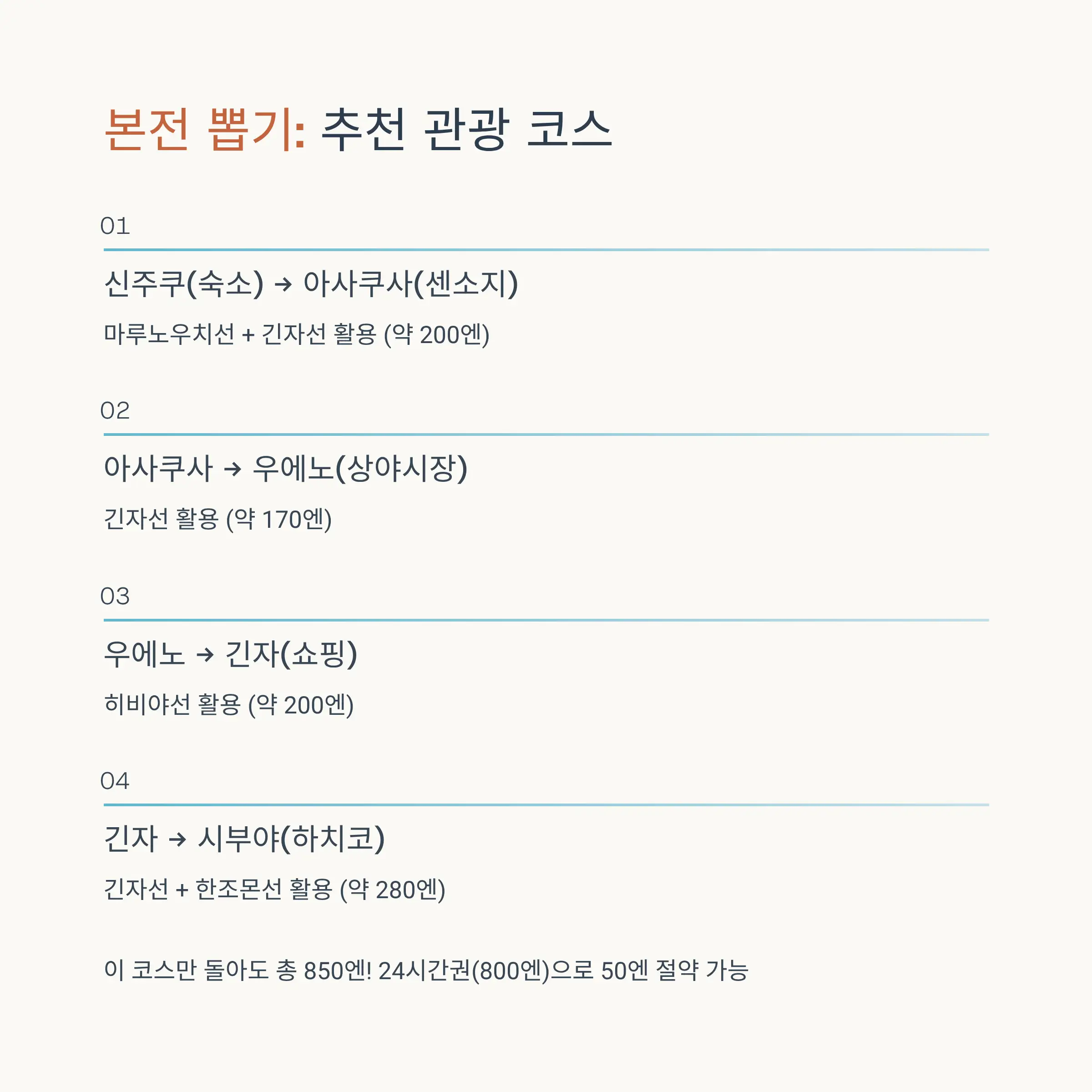 도쿄 메트로 이용 꿀팁